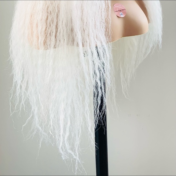 Long White Lace Front Synthetic Wig for Events or Cosplay - Picture 8 of 13